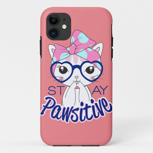 Stay Pawsitive Case-Mate iPhone Case (Back)