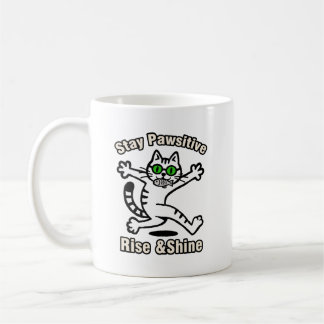 Stay Pawsitive Cat Coffee Mug