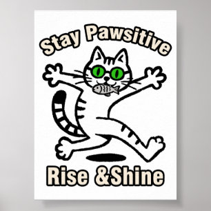 Stay Pawsitive Cat Poster