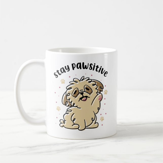 Stay Pawsitive Coffee Mug (Left)