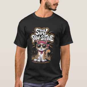 Stay Pawsitive Cute Cat Get Well Soon T-Shirt