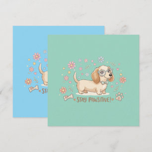 Stay Pawsitive Cute Dachshund Invitation