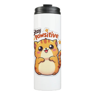 Stay Pawsitive – Cute Kawaii Cat Water Bottle