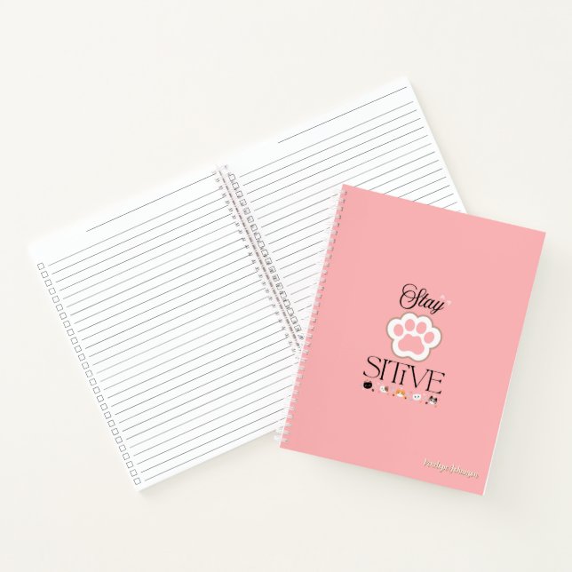 Stay Pawsitive Cute Pet Puns Notebook (Inside)