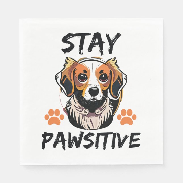 Stay Pawsitive Dog Lover Napkin (Front)