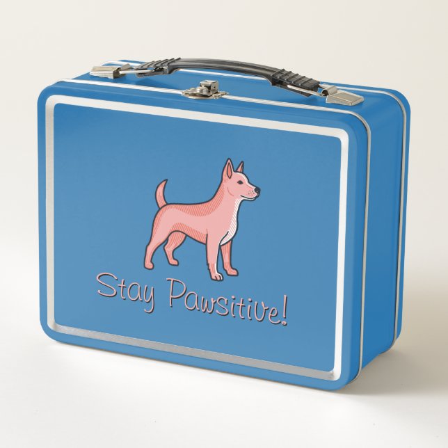 Stay pawsitive Dog Metal Lunch Box (Front)