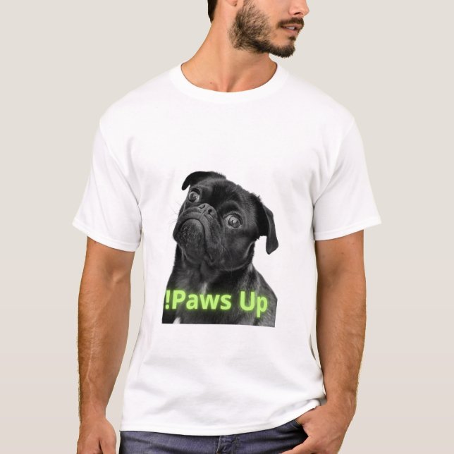 Stay Pawsitive Dog T-Shirt – Minimalist Black Dog  (Front)