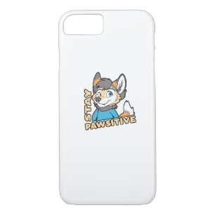 Stay Pawsitive Funny Furry Fandom Fursuit Gift iPhone 8/7 Case