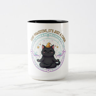 Stay Pawsitive Halloween Two-Tone Coffee Mug