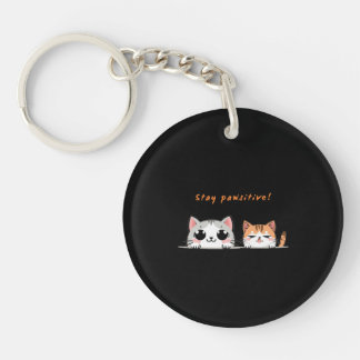 Stay pawsitive key ring