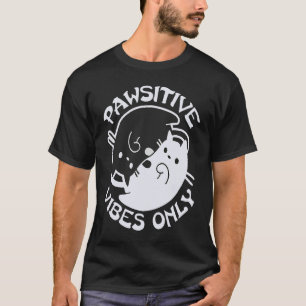 Stay PAWSITIVE VIBES ONLY Cat Yin Yang Namaste Yog T-Shirt