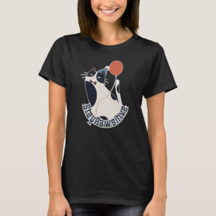 Stay Pawsitive Women's Tuxedo Cat Birthday Party T-Shirt