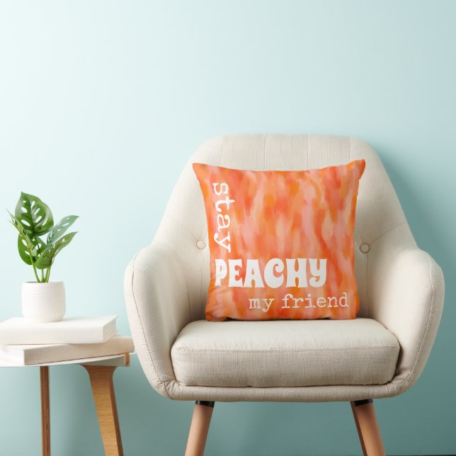 Stay peachy my friend warm cosy boho orange  cushion (Chair)