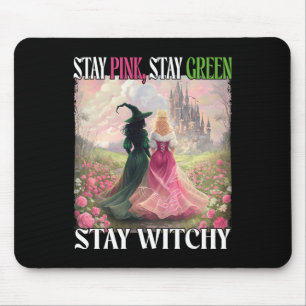 Stay Pink Stay Green Stay Witchy Witch Halloween W Mouse Mat