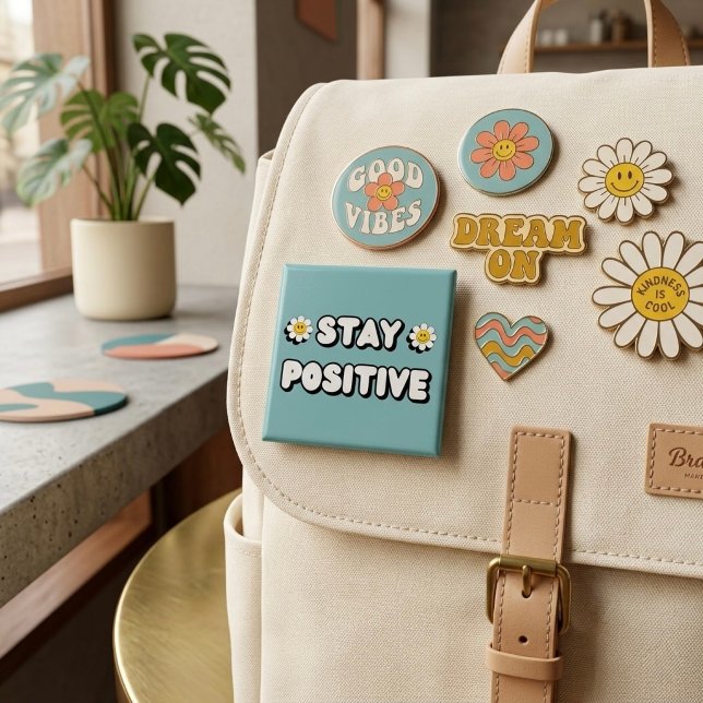 Stay Positive 15 Cm Square Badge (Creator Uploaded)