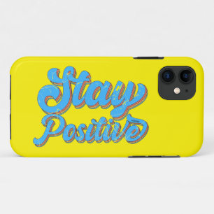 STAY POSITIVE 70's typography retro design iPhone 11 Case