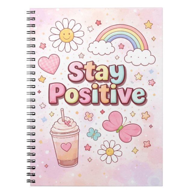 Stay Positive Cute Notebook –  (Front)