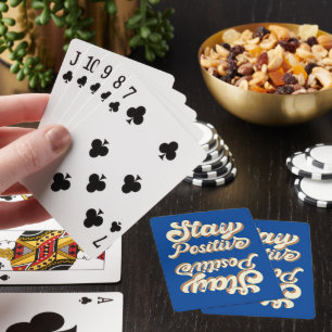STAY POSITIVE funny 70's typography retro design Playing Cards