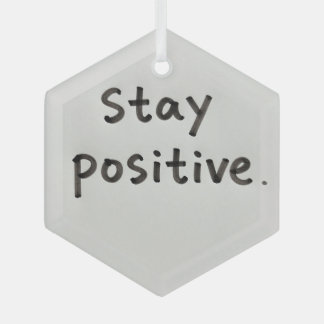 Stay positive glass tree decoration