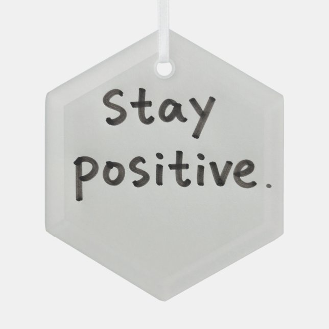 Stay positive glass tree decoration (Front)