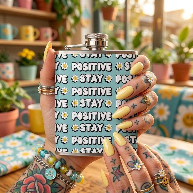 Stay Positive Hip Flask (Creator Uploaded)