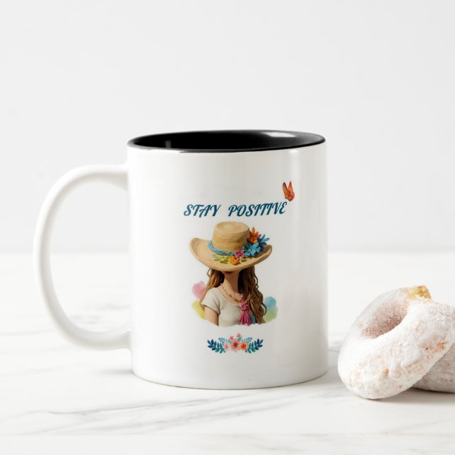 stay positive quotes mug . (With Donut)