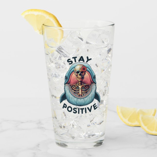 Stay Positive - Skeleton and Whale Glass (Front Ice)