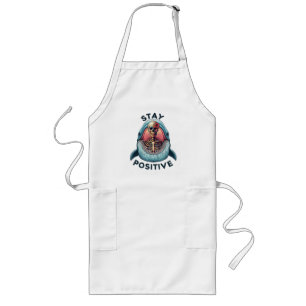 Stay Positive - Skeleton and Whale Long Apron