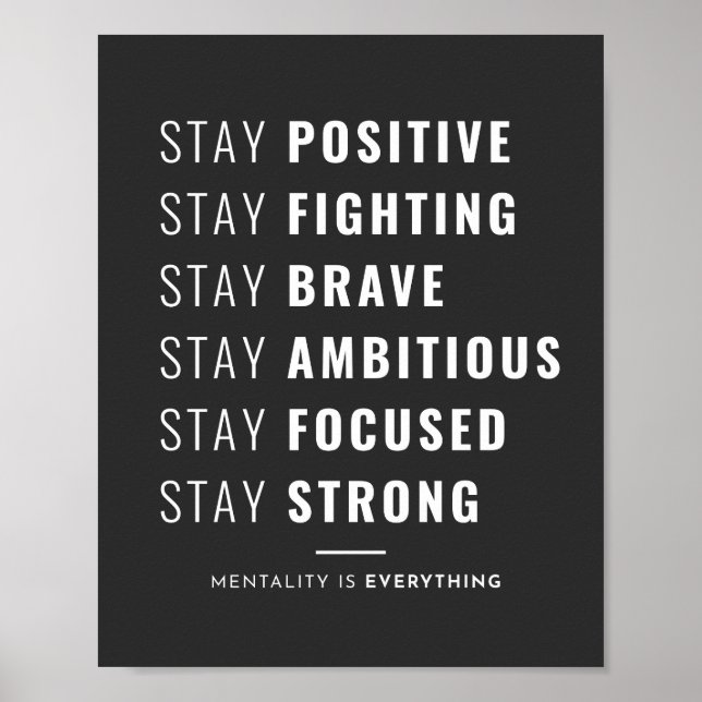 Stay positive Stay fighting Positive Poster (Front)