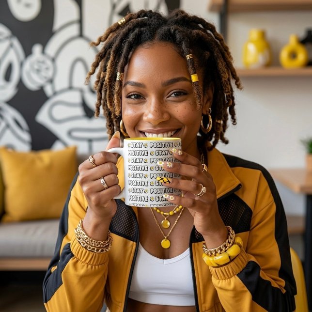 Stay Positive Two-Tone Coffee Mug (Creator Uploaded)
