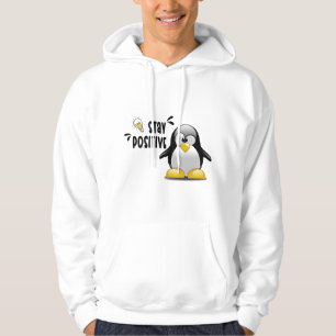 Stay Positive With Cute Funny Penguin Cartoon Hoodie