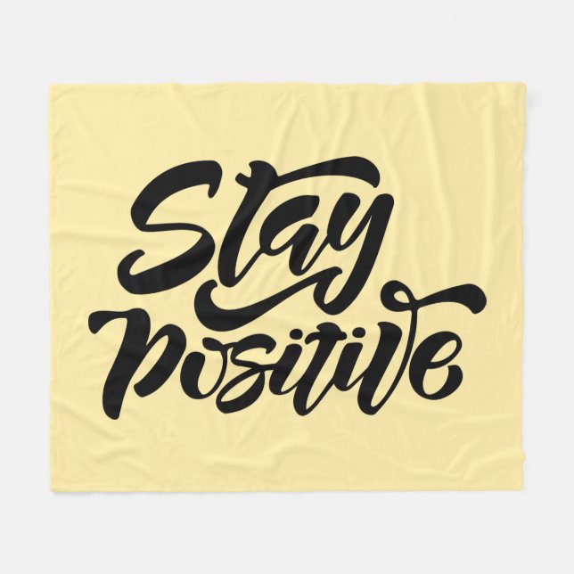 Stay Positive Yellow Fleece Blanket (Front (Horizontal))
