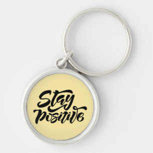 Stay Positive Yellow Key Ring