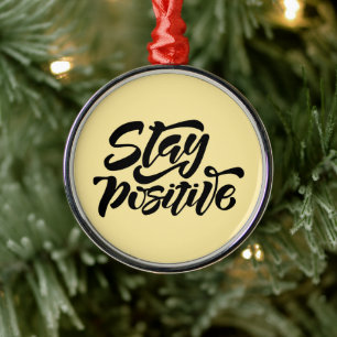 Stay Positive Yellow Metal Tree Decoration