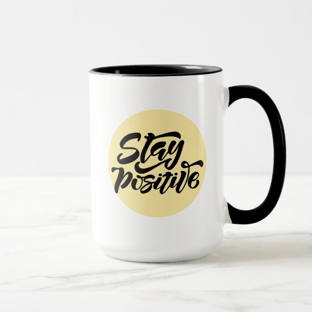 Stay Positive Yellow Mug (Right)