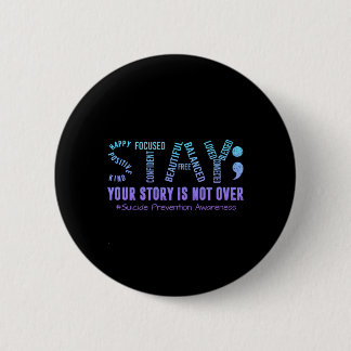 Stay Prevention Awareness Month Teal Purple Ribbon 6 Cm Round Badge