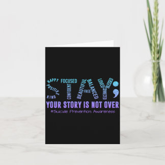 Stay Prevention Awareness Month Teal Purple Ribbon Card