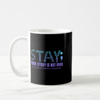 Stay Prevention Awareness Month Teal Purple Ribbon Coffee Mug