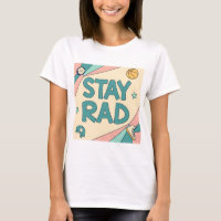 "Stay Rad" Graphic with Retro Sports Elements