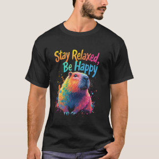 Stay Relaxed, Be Happy relaxation motif T-Shirt