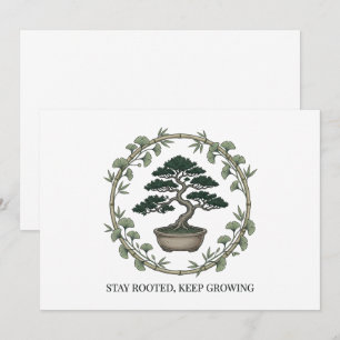 Stay Rooted Keep Growing Bonsai Tree Botanical Nat Invitation