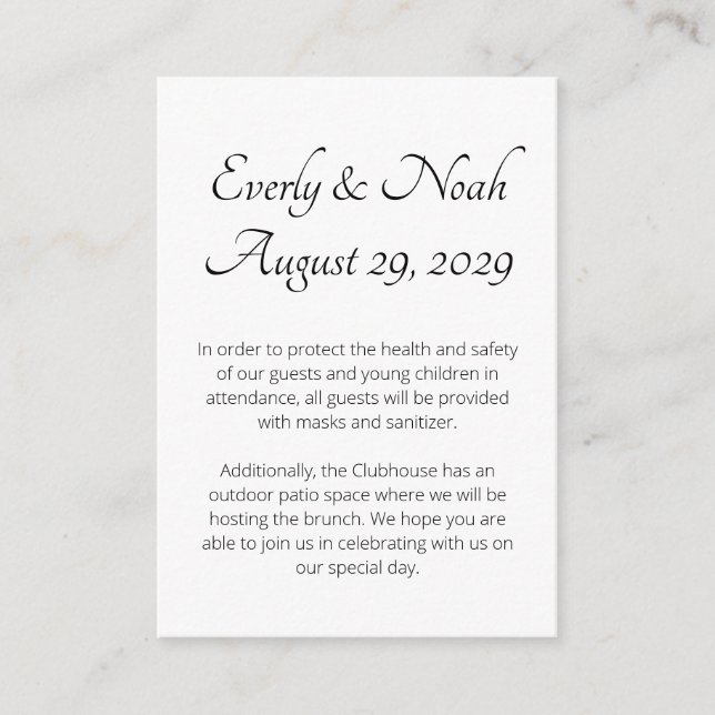 Stay Safe and Information Cards (Front)