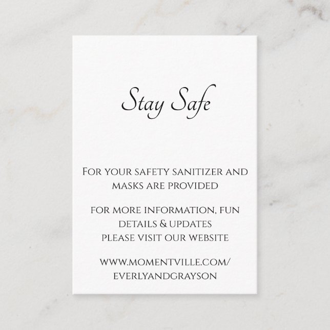 Stay Safe and Information Website Cards (Front)