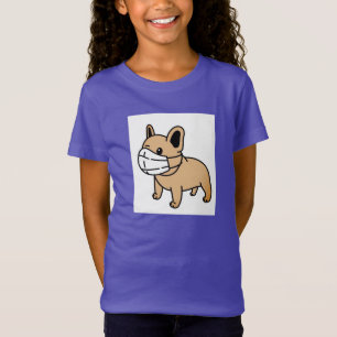 STAY SAFE BULLDOG WITH FACE MASK GIRL'S T-Shirt