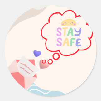 Stay Safe Personalised Classic Round Sticker