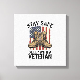Stay Safe Sleep With A Veteran Vintage Boots Shirt Canvas Print