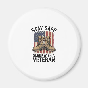 Stay Safe Sleep With A Veteran Vintage Boots Shirt Magnet