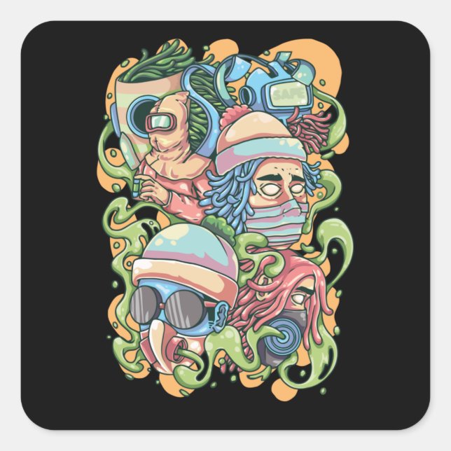 Stay Safe Square Sticker (Front)