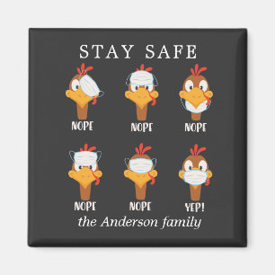 stay safe turkey face mask pandemic monogram magnet