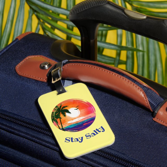Stay Salty Retro Summer  Luggage Tag (Front Insitu 1)